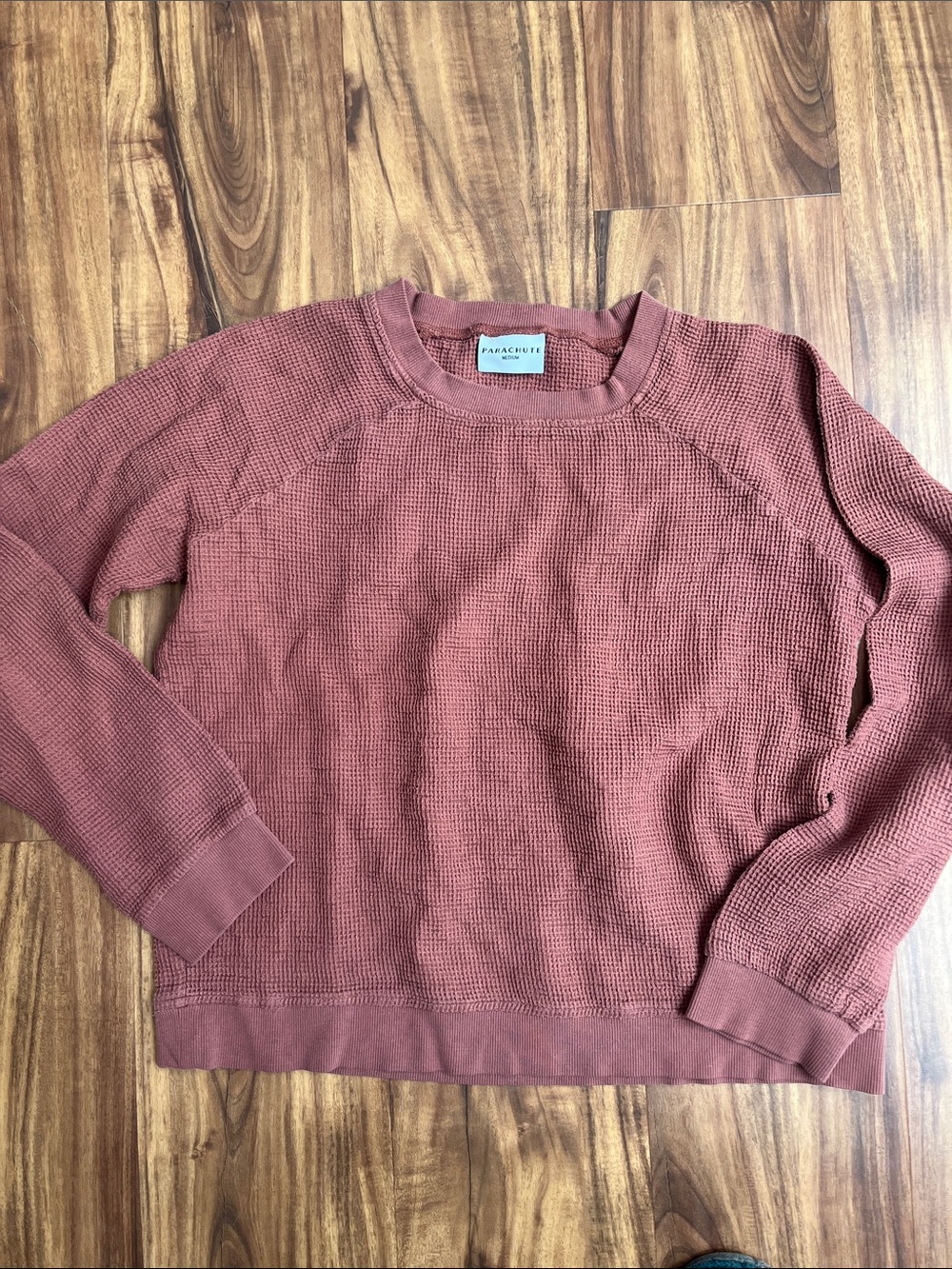 Parachute Cozy Waffle Crewneck Sweater - Rose